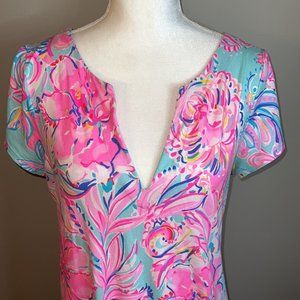 Lilly Pulitzer V-Neck Short Sleeve Sophiletta Dress Size L